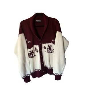 Men's Nordic Fair Isle Button Sweater Puritan Wool Blend Ski Cottagecore